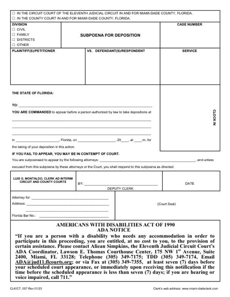 miami dade esubpoena|Subpoena .